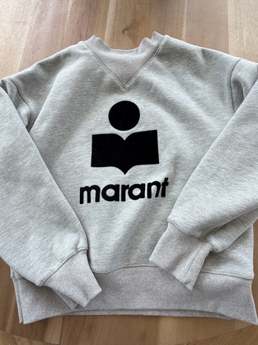 Isabel Marant Light Gray Logo Sweatshirt with Black Print